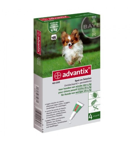 ADVANTIX 40 (<4KG, 4 PIPETAS)